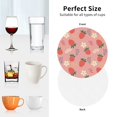 thumbnail image 7 of Bingfone Vintage Strawberry Floral Leather Drinks Coasters with Set of 6,Suitable for Home Kitchen,Coffee Cup Coasters Home Gift, 7 of 7