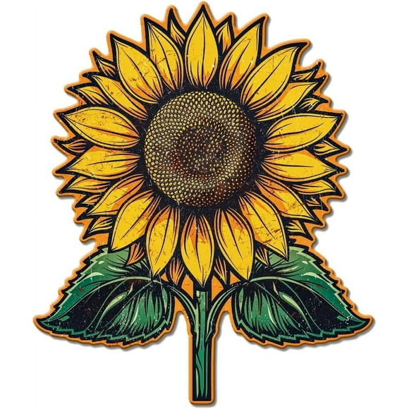 Sunflower Metal Tin Sign Flower Vintage Tin Sign Wall Decor for Florist Living Room Bedroom Cafeteria Bathroom Dining Hall Kitchen Restaurant Café DIY