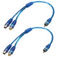 thumbnail image 1 of 2x RCA Phono Y Splitter Lead Adapter Cable 1 Male To 2 Female Car Connector 30cm, 1 of 7