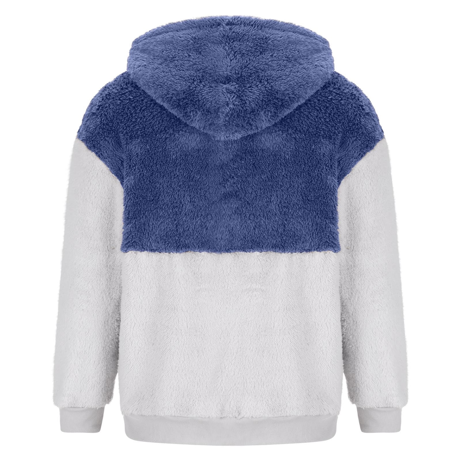 ZCFZJW Big and Tall Regular Fit Color Block Print Long Sleeve Full Zip up Jackets for Men Casual Sherpa Fleece Hooded Pullover Sweatshirts Trendy Warm Coat Tops A-Blue XXL