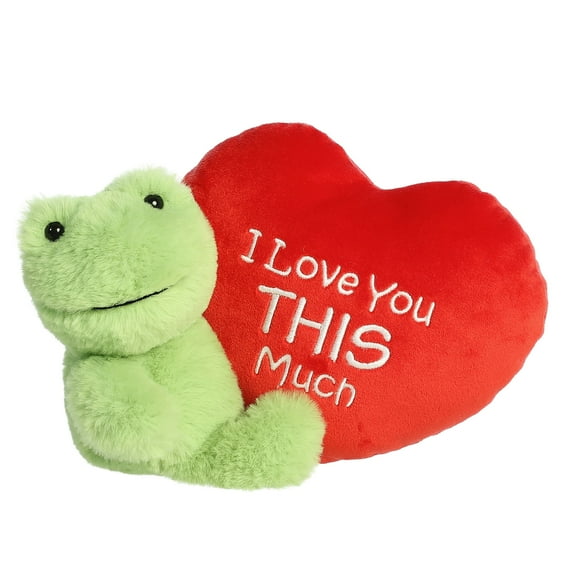 Aurora - Small Green Valentine - I Love You This Much 9.5" Frog - Heartwarming Stuffed Animal