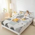 thumbnail image 4 of Manfei Cartoon Giraffe Lions Full Size Sheets,Cute Fox Hippopotamus Bed Sheets,Jungle Animal Sheet Sets For Kids,Super Cozy Room Decor,4-Piece, 4 of 7