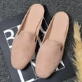 thumbnail image 2 of NOKIO Women’s Mules Closed Pointed Toe Backless Loafer Shoes Chic Women'S Faux Suede Flats Women's Spring And Autumn New Casual Comfortable Solid Color Flat Half Slippers Women'S Flat Mules, 2 of 6