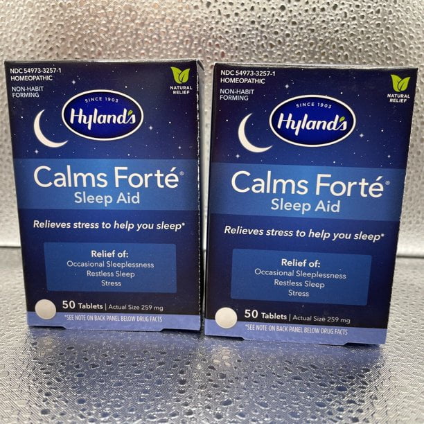 (2 Pack)Hyland's Naturals Calms Forte' Sleep Aid Tablets, Natural Relief of Nervous Tension and
