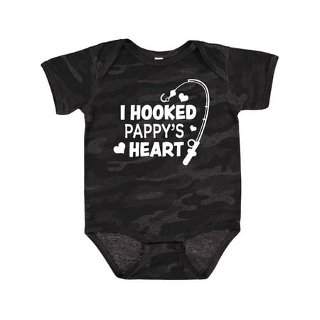 

Inktastic I Hooked Pappy s Heart with Fishing Rod Gift Baby Boy or Baby Girl Bodysuit