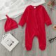 thumbnail image 2 of Gibobby Conjunto de leggings para bebés y niñas Bebé NiñosNiñas Manga Larga Sólido Cremallera Mono Mono Sombrero Trajes(Rojo, 0-3 Meses), 2 of 5