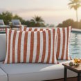 thumbnail image 3 of Lumbar Pillow Covers 20x12 Inch Set of 2, Orange Red Stripes Waterproof Outdoor Pillow Covers, Farmhouse Striped Geometric Simple Art Decorative Cushion Pillowcases for Patio Garden Couch Bed, 3 of 9