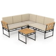 thumbnail image 1 of Gymax Set Of 4 Outdoor Sectional Sofa L-Shaped Metal Conversation Set w/ Cushions, 1 of 5