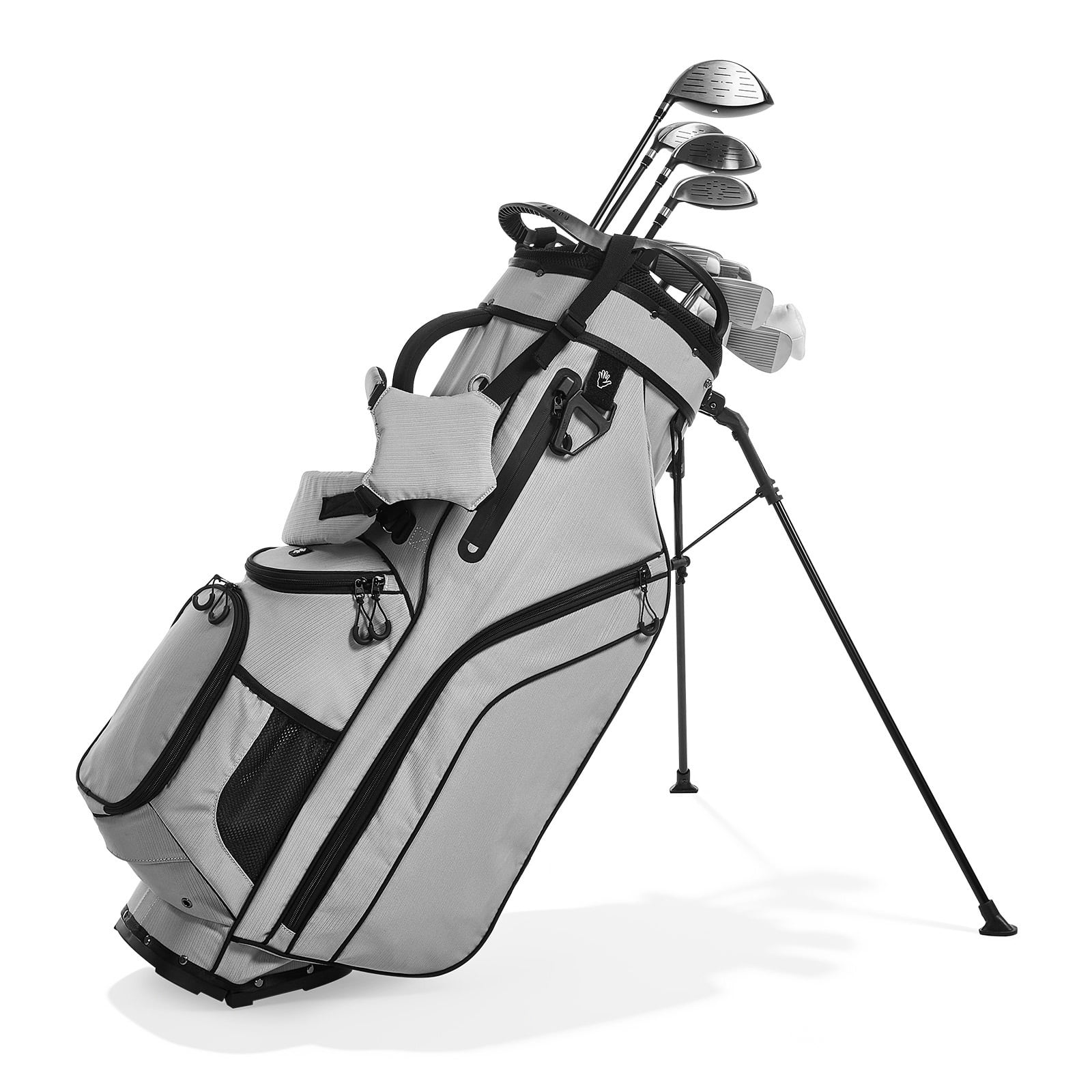 KFFKFF Golf Cart Bag with 14-Way Divider, Dual Shoulder Straps, Support Legs, Rain Cover, Multiple Storage Pockets, Lightweight Polyester Design for Men and Women