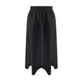 thumbnail image 3 of Women's New Mid-Length Skirt Elastic High Waisted, Fashion Elegant, Solid Color, Polyester & Spandex, Side Pockets, for Various Occasions, 3 of 6