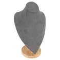 thumbnail image 3 of Necklace Display Holder, Jewelry Bust Stand Elegant Wood Stable Base Fine Crafted  For Home For Trade Show Gray, 3 of 8