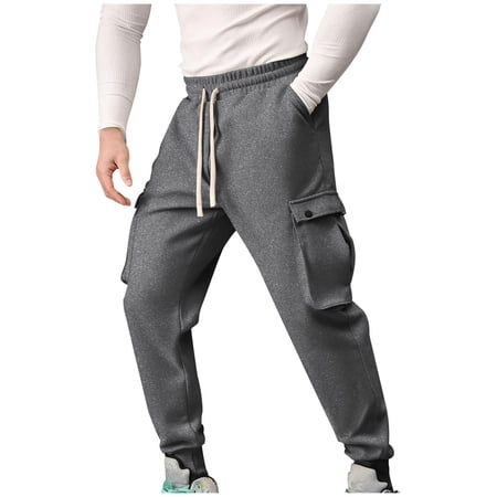 Hiking Pants Men Heavy Pants For Men Relaxed Pantalones Para Men s Cargo Pants Fleece Lined Lined Work Pants Men Loose Fit Lined Work Pants Pantalones L Gray