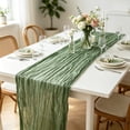 thumbnail image 5 of Table Runner Voile Pleated Wrinkle Gauze Sheer Bohemian Table Flag for Wedding Party Dessert Table Home Decor 35x71 Inches Multicolor by Xuniizn, 5 of 7