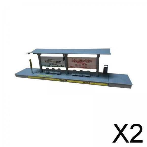 Modelo de parada de autobús en miniatura,Modelos de construcción a escala 1/64 Autobús en miniatura Esperando parada,1:64 Modelo de estación de autobuses Estación de montaje DIY,Escena de