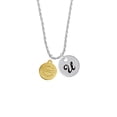 thumbnail image 2 of Delight Jewelry Goldtone Engraved Class of 2022 Silvertone Script Initial Disc - U - Charm Necklace, 20"+3", 2 of 4