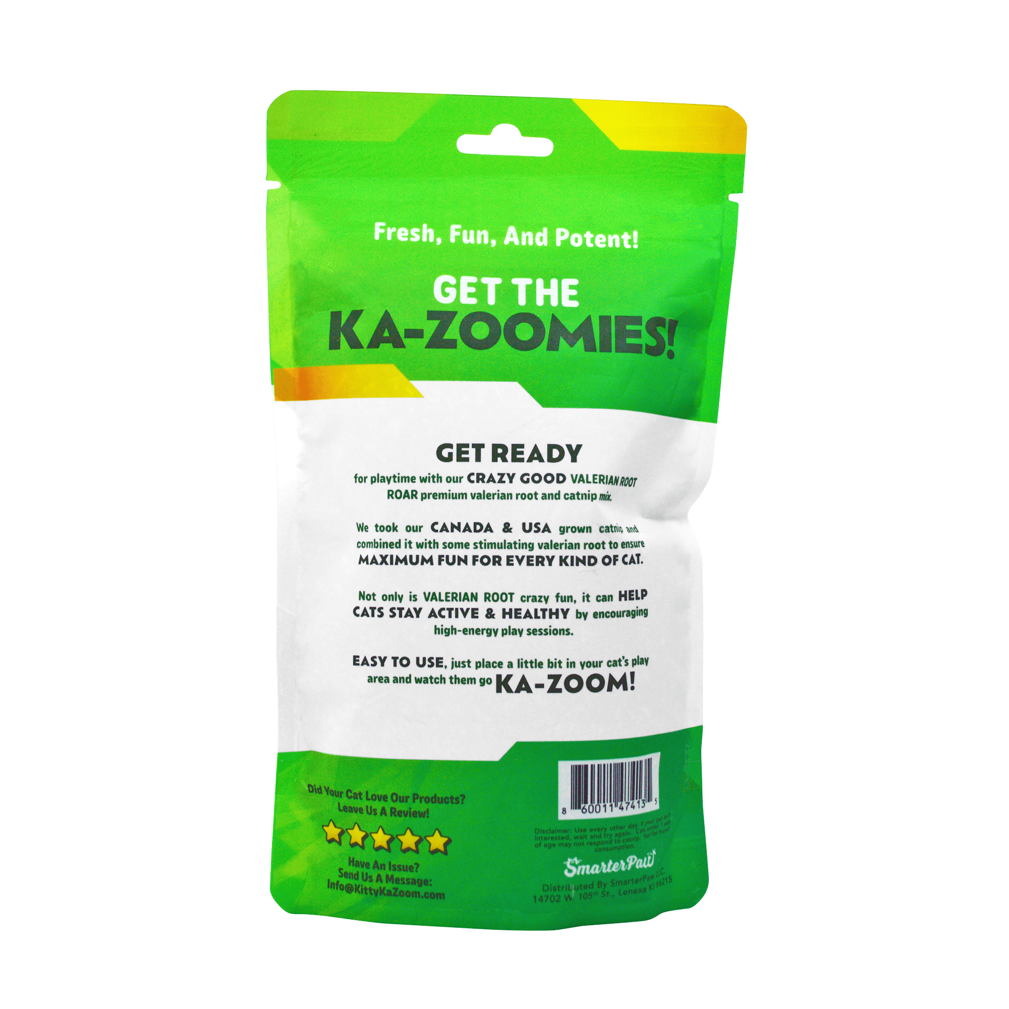 Kitty Ka-Zoom Valerian Root Roar High Potency Hand-Harvested Catnip