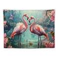 thumbnail image 5 of Fenyluxe  Pink Flamingo Tapestry Tropical Bird and Pink Floral in Rainforest Tapestry Wall Hanging Forest Nature Landscape Wall Tapestry for Bedroom Living Room Dorm Wall Decor 40x30inch, 5 of 6