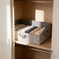 thumbnail image 6 of Staron Foldable Trapezoid Storage Bin, Collapsible Fabric Organizer Box Basket for Shelves, Multi-Use Closet Bedroom Organizing Bins for Clothes Blankets Toys, Gray, 6 of 6