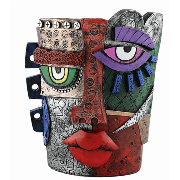 Abstract Face Planters Pots Head,Unique Head Planter for Indoor Plants,Funny Face Flower Pot,Colorful Plant Pots for Outdoor Garden Decor and Home Art Decoration(A, 7.8Inch)