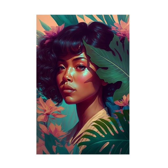 Canvas Wall Art - Treechild 'Hawaiian Beauty' Wall Art for Living Room, Bedroom, or Office D?cor by Trademark Fine Art - 12 x 19 Inches