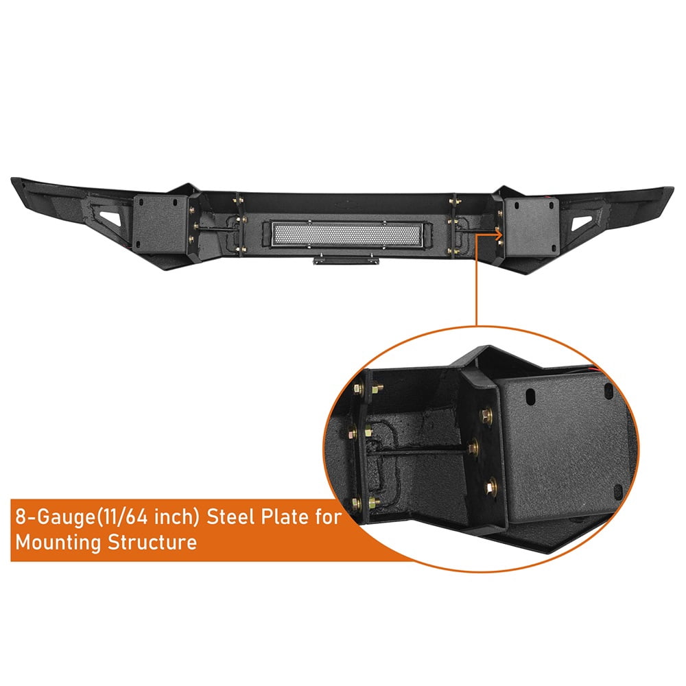 Hooke Road Front Bumper Fit 2019 2020 2021 2022 2023 Dodge Ram 1500 (Excluding EcoDiesel, Rebel, TRX ,1500 Classic)