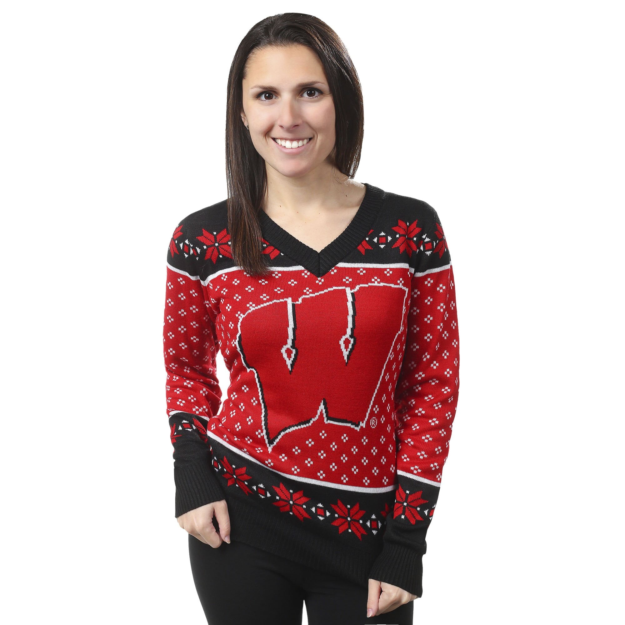 Ugly Christmas V-Neck Sweater - Red 