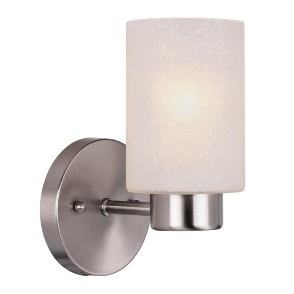 Westinghouse Sylvestre 1-Light Indoor Wall Fixture, Brushed Nickel Finish with Frosted Glass