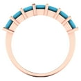 thumbnail image 5 of 1.75 ctw Wedding Band for Women - 18K Rose Gold Simulated Turquoise Stackable Eternity Ring, 5 of 6
