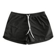 thumbnail image 5 of XIAONU Womens Stretchy Swim Shorts Drawstring Waist Pocketed Short Quick Dry Sporty Beach Bottoms Black, 5 of 5