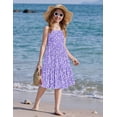 thumbnail image 6 of Arshiner Girls Tie Back Dress Spaghetti Strap Ruffle Hem Casual Summer Beach Sundress with Pockets, 6 of 6