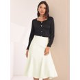 thumbnail image 4 of DARING DIVA Women's Mermaid Work High Waist Elegant Midi Fishtail Skirt XL Beige, 4 of 6