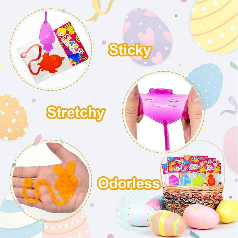 Non Candy Easter Egg Fillers for Kids 28 Pack,Easter Sticky Hands