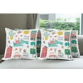 thumbnail image 6 of Ambesonne Saying Throw Pillow Cover 4 Pack, Cartoon Flowers and Animals, 24", Multicolor, 6 of 7