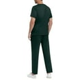 thumbnail image 4 of Men's Loose And Comfortable V-neck Short Sleeved Workwear With Tie Up Top And Waist Cinching Beauty Suit Set, 4 of 5