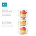 thumbnail image 5 of good natured 3" Clear Plastic Cupcake and Muffin Container with Lid, Pack of 60 - Perfect for Individual Cupcakes, Plant-Based Cupcake Carrier and Holder, 5 of 6