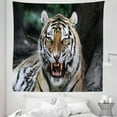thumbnail image 1 of African Tapestry, Tiger Face with Roaring Wildlife Safari Savannah Animal Nature Zoo Photo Print, Fabric Wall Hanging Decor for Bedroom Living Room Dorm, 5 Sizes, Multicolor, by Ambesonne, 1 of 1