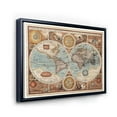 thumbnail image 2 of Designart Ancienne carte du monde VIII ART MURAL À CADRE FLOTTÉ, 2 of 4