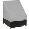 thumbnail image 1 of Housse de Chaise de Patio Extérieure NEH - 40 Pouces L x 40 Pouces P x 36 Pouces H - Matériau Respirant, Protection contre les Rayons du Soleil et Housse de Rangement Résistante aux Intempéries - Gris avec Ourlet Noir, 1 of 5