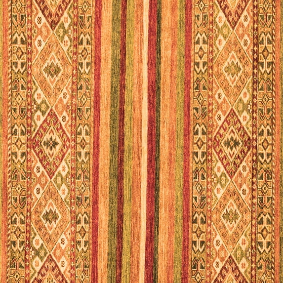 Ahgly Company Indoor Square Abstract Orange Modern Area Rugs, 4' Square