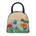 thumbnail image 1 of Fotbe Colorful Plants And Insects Pattern Lunch Bag , Insulated Lunch Box, Small Leakproof Cooler Food Lunch Containers Reusable Lunch Tote Bags, 1 of 6