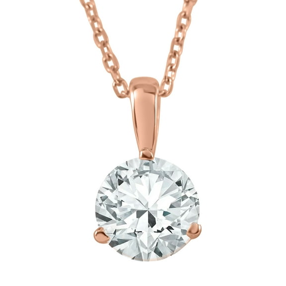 Pompeii 1/4 ct Solitaire Lab Grown Diamond Pendant available in 14K Rose Gold