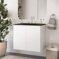 thumbnail image 2 of Sink Vanity Cabinet, Wall Mount, Black White, Ceramic, Melamine, Modern Contemporary, Hotel Bedroom Bathroom Master Suite Guest, 2 of 9