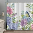 thumbnail image 2 of Floral Bird Shower Curtain, Spring Colorful Hydrangea Flowers Hummingbird Rustic Bathroom Curtains for Bathtub Decor Waterproof Fabric Machine Washable with 12 Hooks, 2 of 6