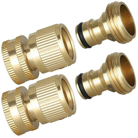 WEAVILUX Garden Hose Pipe Adapter Hose Adapter Brass 2 Sets