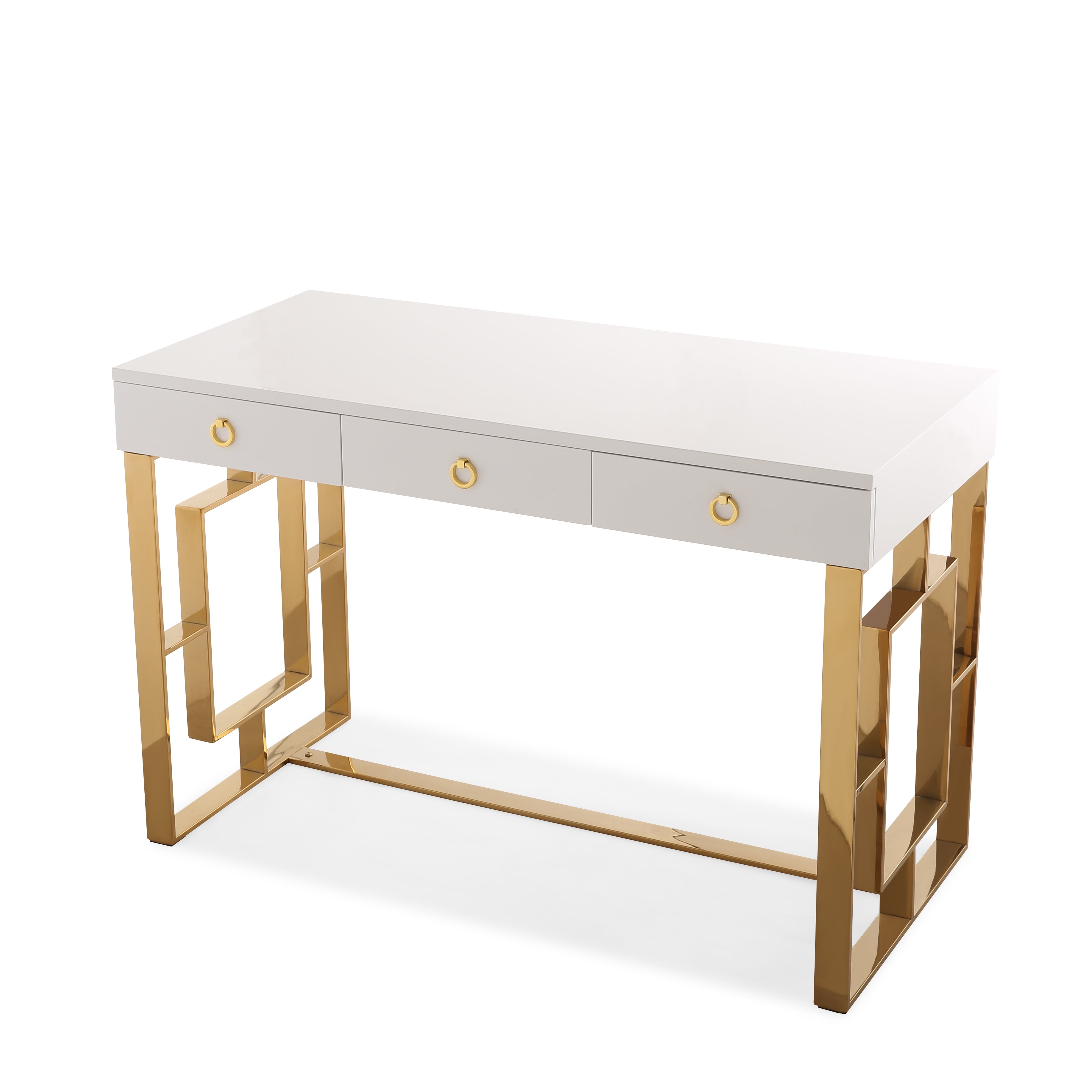 Audrey White Lacquer Desk Walmart Com Walmart Com