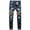 Blue, variant on Tejiojio Men's and Big Men's Relaxed Fit Men's High-end Ripped Personality Camouflage Stitching Trendy Slim Jeans