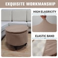 thumbnail image 3 of Storage Ottoman Cover, Slipcover For Ottoman, Footstool Cover With Elastic Bands Washable -Khaki-1pcs, 3 of 6