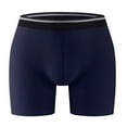 thumbnail image 2 of Jinhomg Mens 3 Pack Boxers Basic Breathable Hiking Boxer Briefs Loose Fits Trunks Underwear with Open Fly Gym Sportswear 90% off Clearance Sale Navy L, 2 of 4