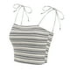 thumbnail image 1 of INSPIRAR CHIC Blusas de tirantes de verano con rayas y lazo para mujeres M Gris, 1 of 5