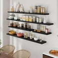 thumbnail image 5 of 55 Inch Black Floating Shelves, 9.3 Inch Deep Wall Mounted Floating Shelf, 55 x 9.3 Large Storage Wall Shelf for Living Room, Floating TV Stand, Farmhouse Rustic 55" Long Fireplace Mantel, 5 of 15